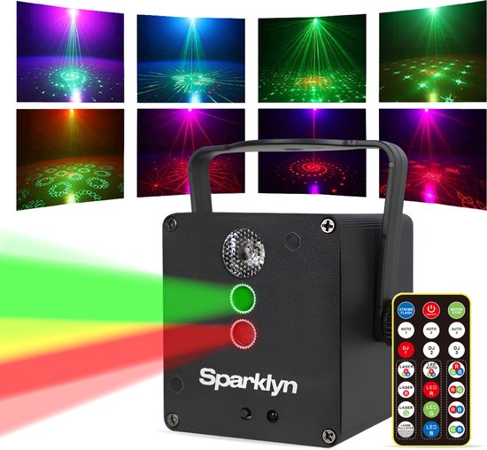 Lampe Sparklyn Disco avec Party Laser et Télécommande - Sans fil 4 à 6 heures - Stroboscope - LED