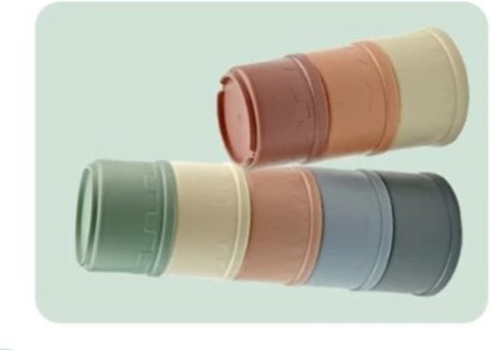 Happy World stapel bekers van bio plastic - Van der Doelen Speelgoed
