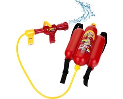 Klein Toys speelgoed-brandweerspuit - 31x21x9 cm - incl. draagbare 2 liter watertank en enkele of dubbele waterstraal - rood geel