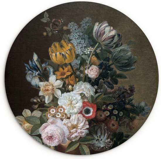 Nature morte aux fleurs - Peinture par Eelke Jelles Eelkema plaque murale cercle en plastique ⌀ 60 cm