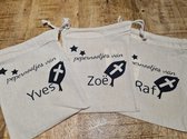 1x pcs sacs de rangement en toile de coton blanc / sacs avec cordon de fermeture 14 x 20 cm - sacs cadeaux / sacs de remerciement / sacs goodie