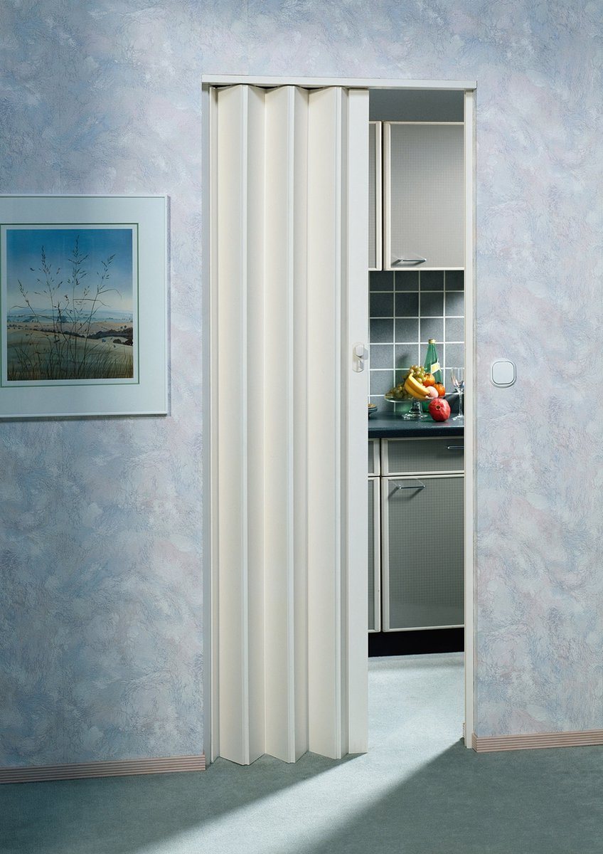 Vouwdeur - Harmonicadeur - EUROSTAR WIT - Paneelwanden BxH 83x205 cm