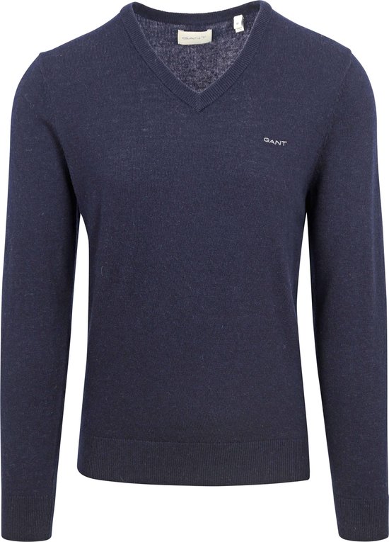 Gant - Trui Lamswol Navy - Heren - Regular-fit