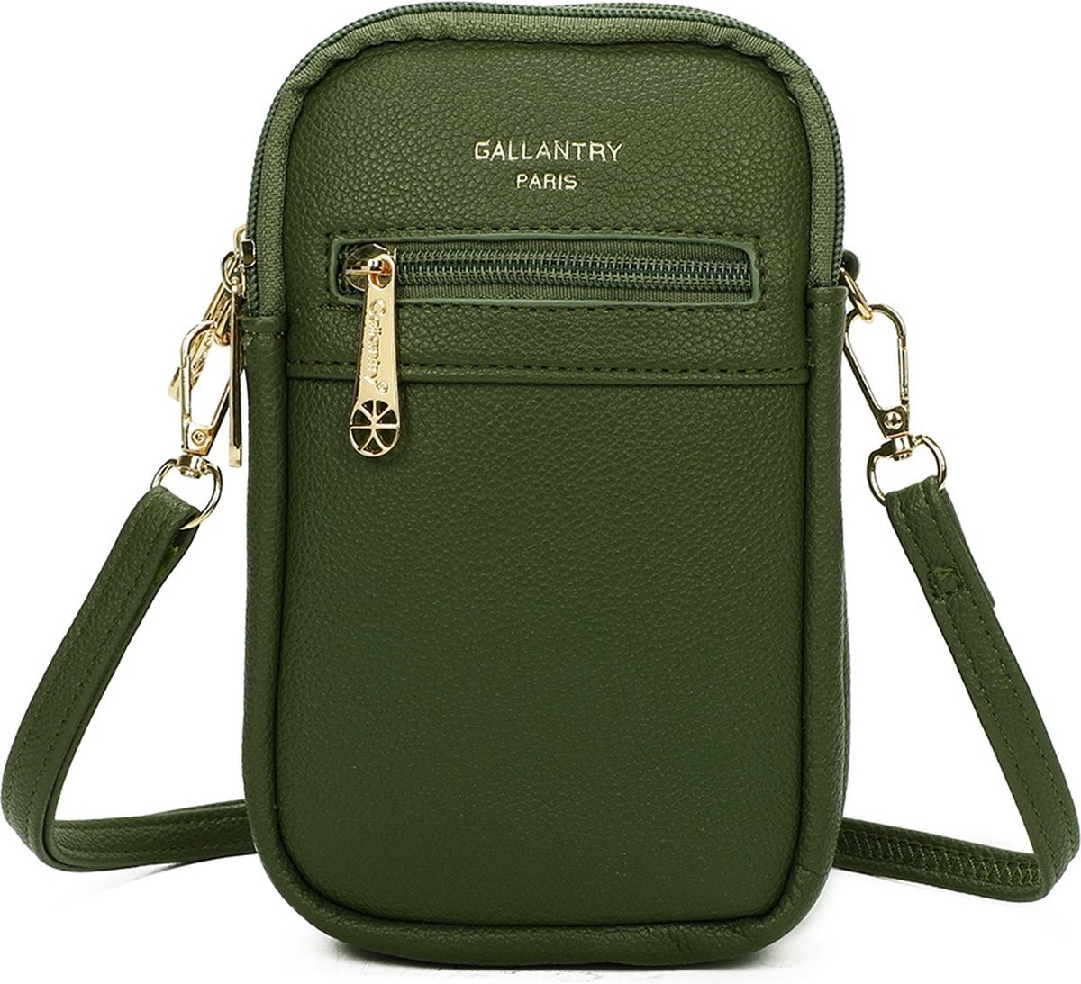 Gallantry - Crossbody - telefoontasje - portemonnee - Mobiele Telefoon - Smartphone - D. Groen