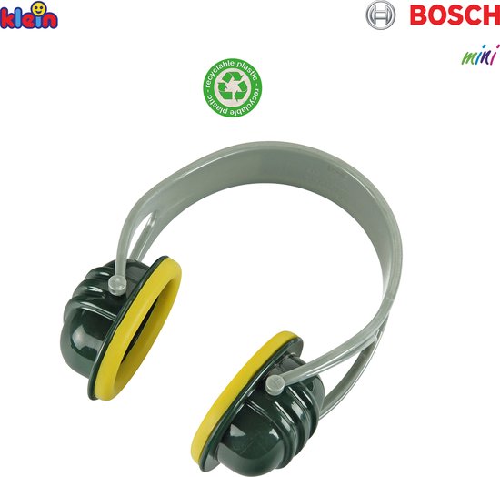 Klein Toys Bosch oorbeschermers - in maat verstelbaar - geeft plezier geen bescherming - groen geel - Klein