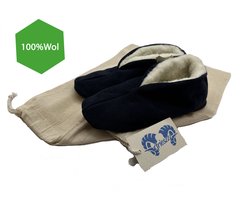 foto van Bernardino Unisex Spaanse Sloffen 100% Wol - Blauw - Maat 39 - incl. opbergzak