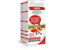 Fisher Kinder IJzer Siroop Kinderen 3+ Jaar – 125 ml – Liposomaal IJzer + Liposomale Vitamine C – B6, B12 & Foliumzuur – Bio Agave & Bio Bananensap