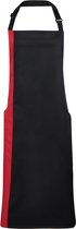 Schort/Tuniek/Werkblouse Unisex One Size Premier Black / Red 65% Polyester, 35% Katoen