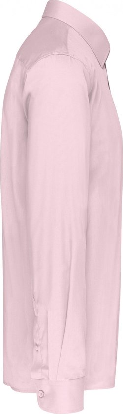 Overhemd Heren XL Kariban Lange mouw Pale Pink 65% Polyester, 35% Katoen