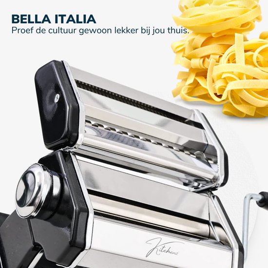 Kitchenz® Pastamachine Zwart - Pastamaker met Pasta Droogrek - Pasta Starterset - Pasta Roller voor: Ravioli , Spaghetti , Lasagne , etc. - Incl. Receptenboek van Kitchenz® — afbeelding 5