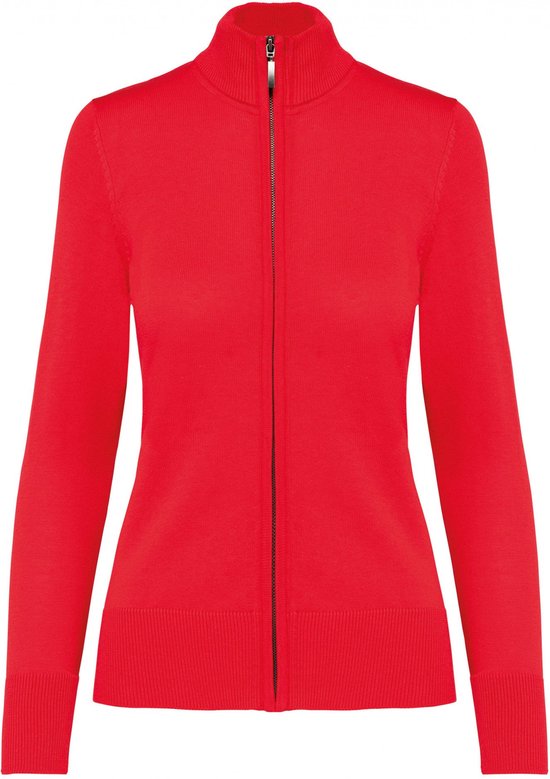 Pull/Cardigan/Gilet Femme XL Kariban Col Roulé Manches Longues Rouge 50% Katoen, 50% Acryl