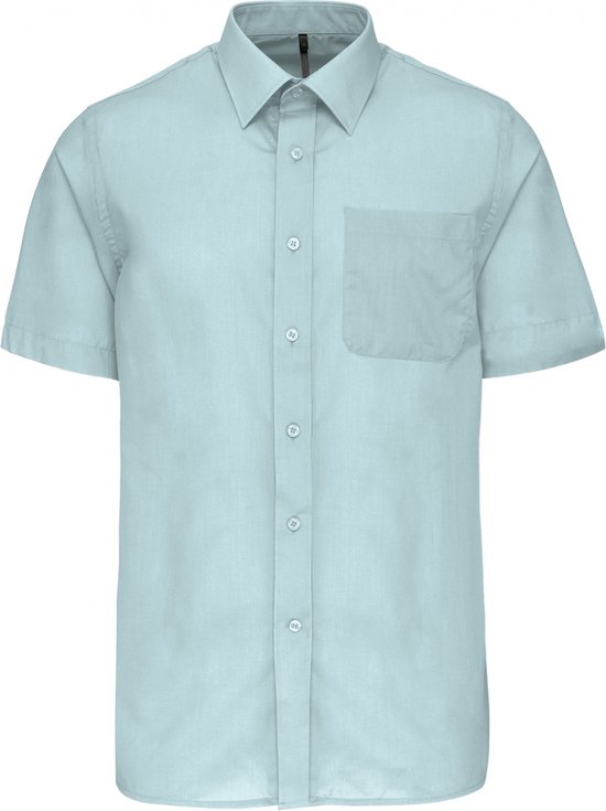 Overhemd Heren XXL Kariban Korte mouw Ice Mint 65% Polyester, 35% Katoen