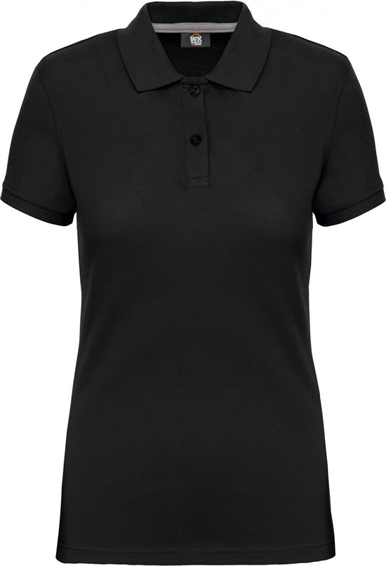 Polo Dames M WK. Designed To Work Kraag met knopen Korte mouw Black 65% Polyester, 35% Katoen