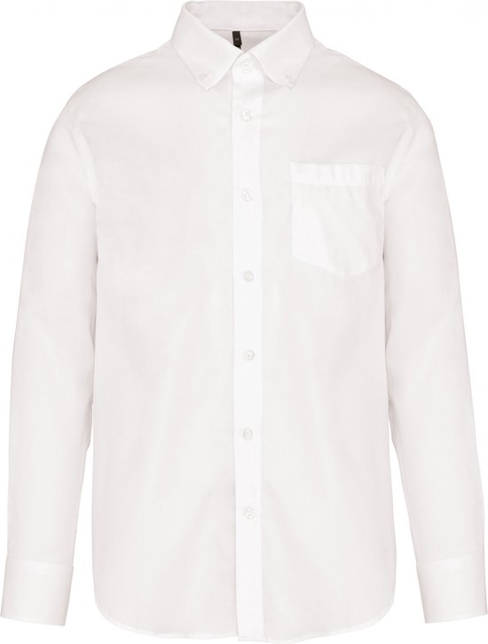 Overhemd Heren XL Kariban Lange mouw White 100% Katoen