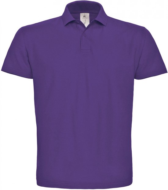 Polo Heren 4XL B C Kraag met knopen Korte mouw Purple 100 Katoen
