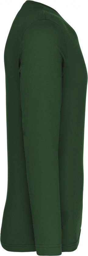 Herenshirt met lange mouwen en ronde hals Forest Green - XL