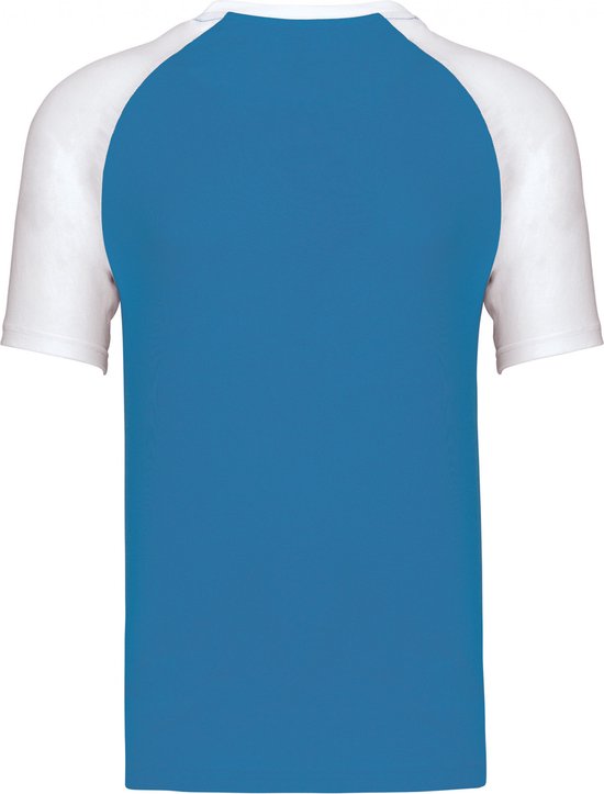 T-shirt Mannen Kariban Ronde hals Korte mouw Aqua Blue / White Katoen
