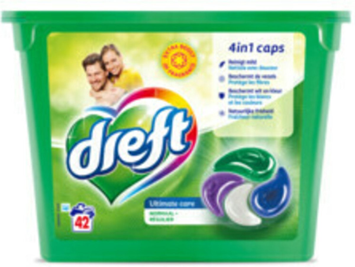 Goedkoopste Dreft Wasmiddel Capsules Ultimate Care 42 stuks