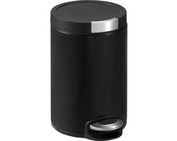 EKO - Artistic pedaalemmer 12 liter - Stainless steel Plastic - mat zwart - Prullenbak