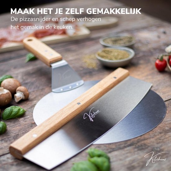 Pizzasnijder - handige pizzaschep - pizza snijmes - roestvrij
