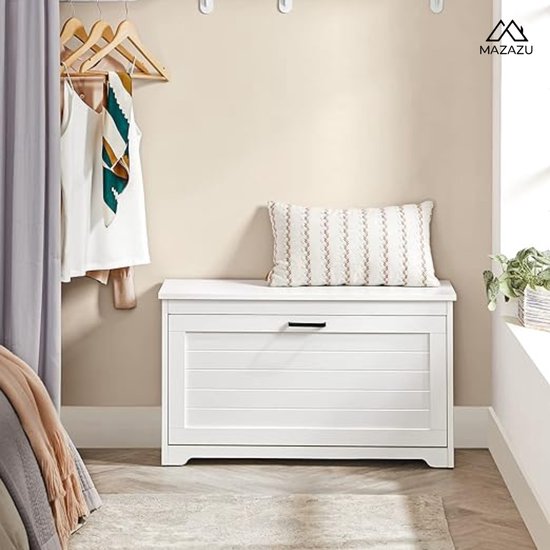 MIRA Home - Schoenenbank - Schoenenrek - Opbergkast - Vakkenkast - Wit - 30x80x46
