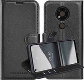 Cadorabo Hoesje geschikt voor Nokia 3,4 in PHANTOM ZWART - Beschermhoes met magnetische sluiting, standfunctie en kaartvakje Book Case Cover Etui