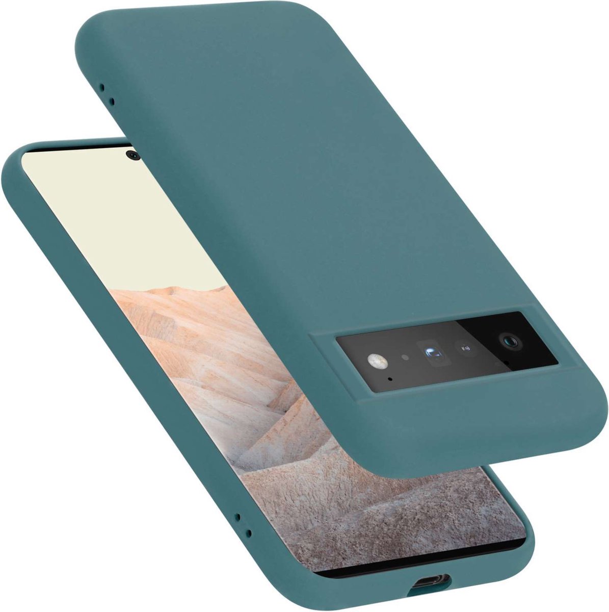 Cadorabo Hoesje geschikt voor Google PIXEL 6 PRO in LIQUID GROEN - Beschermhoes gemaakt van flexibel TPU silicone Case Cover