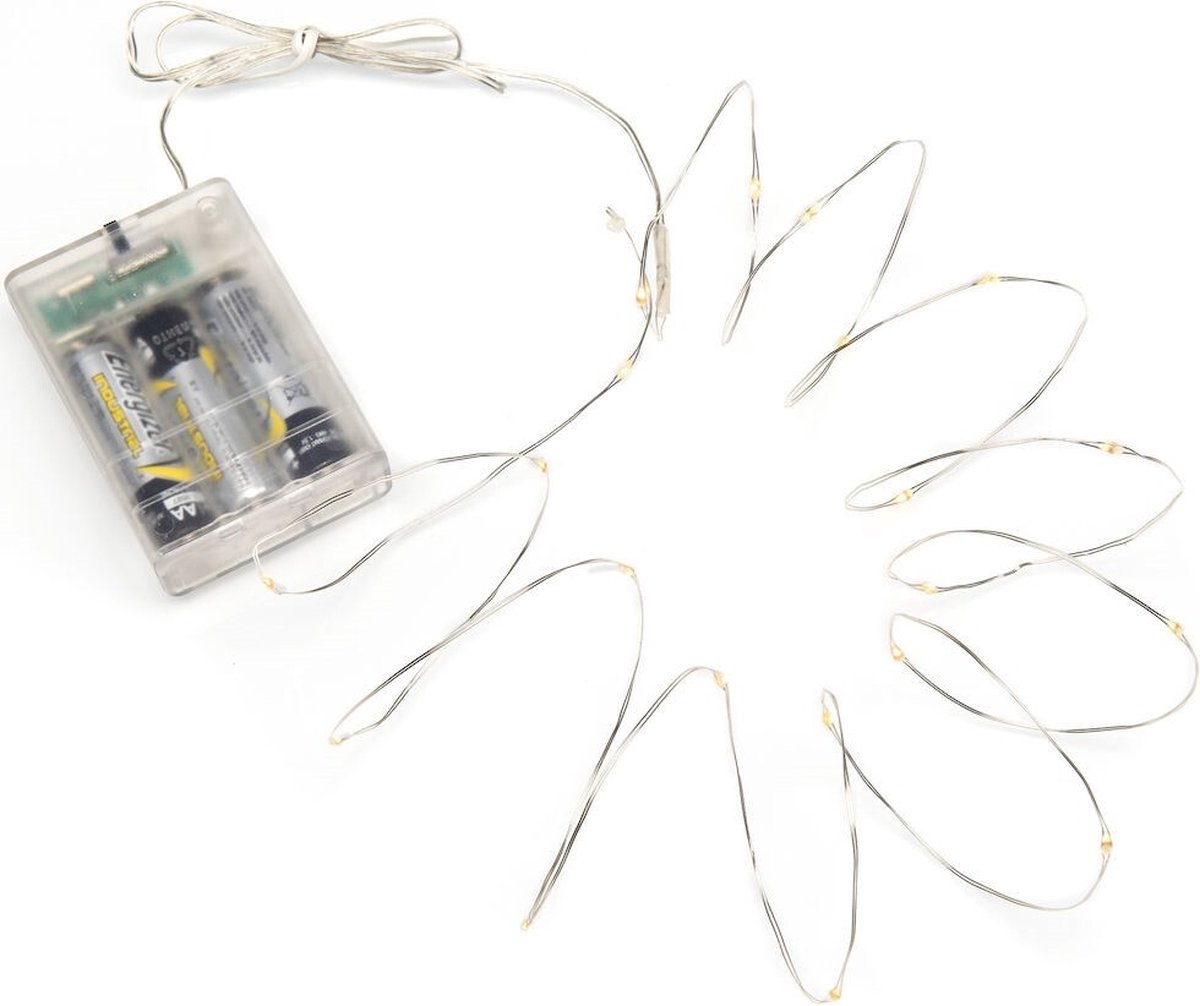Konstsmide 1461-890 Lichtketting met batterijen Binnen werkt op batterijen Aantal lampen 40 LED Barnsteen Verlichte len