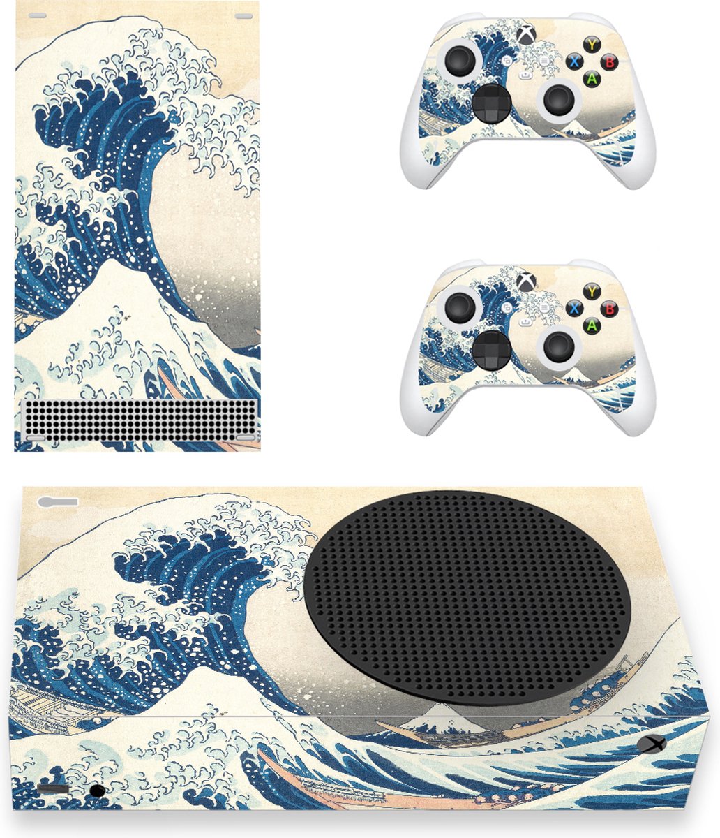 Xbox Series S - Console Skin - The Wave - Console Sticker - 1 console en 2 controller stickers