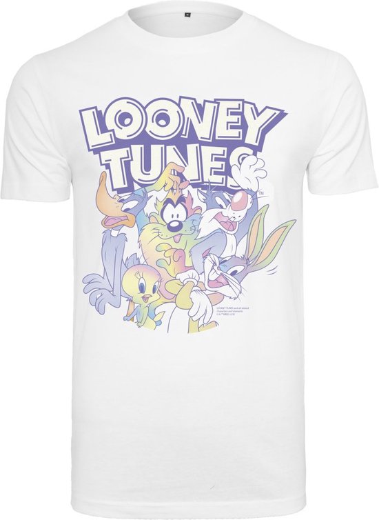 Urban Classics Friends Heren Tshirt Looney Tunes Rainbow Friends Wit