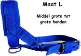 Gentle leader - Gevoerd - Maat L - Blauw - Antitrek hoofdhalster hond - Hoofdhalster hond - Antitrek hond - Trainingshalsband