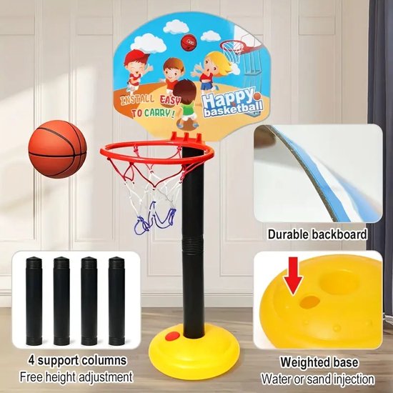 Yaheetech Basketbalstandaard met standaard, draagbaar, voor buiten, in hoogte verstelbaar van 159 tot 214 cm Yaheetech Basketbalstandaard met standaard, draagbaar, voor buiten, in hoogte verstelbaar van 159 tot 214 cm