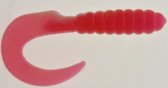 5x Twister enkel 7,5cm - 3 inch in de kleur pink white