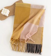 Sjaal roze mustard / super zacht / 206 cm lang en 65 cm breed / verkrijgbaar in 10 verschillende kleuren