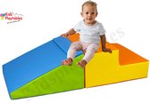 Mini glijbaan Multicolor, Zachte Soft Play Foam Blokken 2-delige set | grote speelblokken | motoriek baby speelgoed | foamblokken | reuze bouwblokken | Soft play peuter speelgoed | schuimblokken