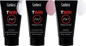 Gellex Twin Polygel Nagels Starterspakket, Polyacryl Set, Polygel (Clear 30ml, Cover Pink 30ml, White 30ml)