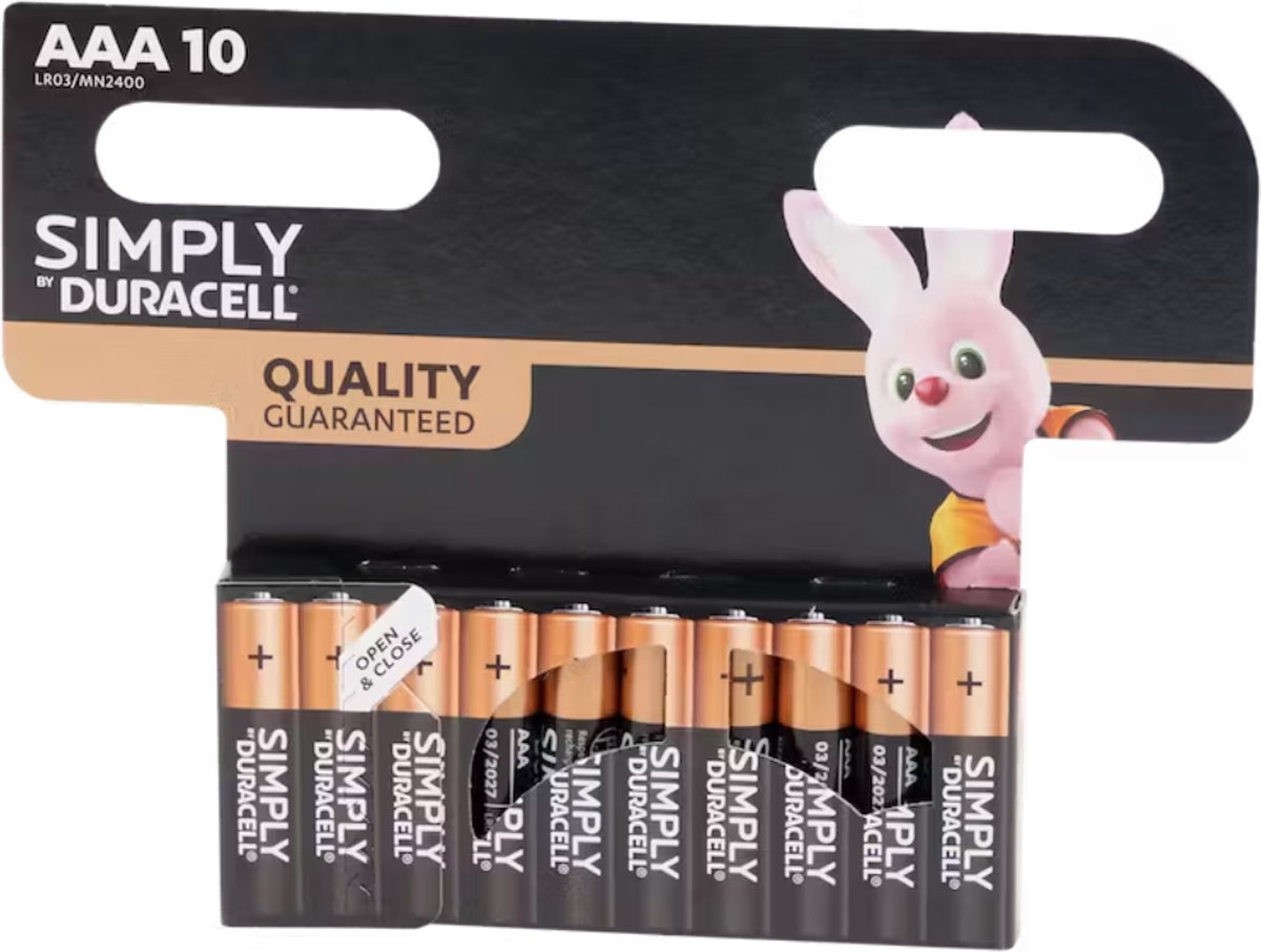 Duracell simply AAA batterijen - 10 stuks
