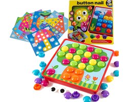 Playos Button Mozaïek Spel - Educatief speelgoed voor kind - 57-delig