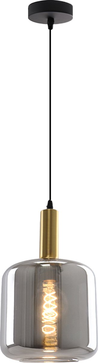 Olucia - KEANU - Hanglamp - Grijs / Zwart - Vorm: Rond