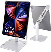 Kiosk iPad Stand, Anti-diefstal Beveiliging POS Tablet Houder, 360 ° Swivel Aluminium Desktop Tablet Stand voor Bedrijven voor 9-14 inch Tablets, iPad Pro 12.9 10.5 9.7 Air, Galaxy Tabs, Surface