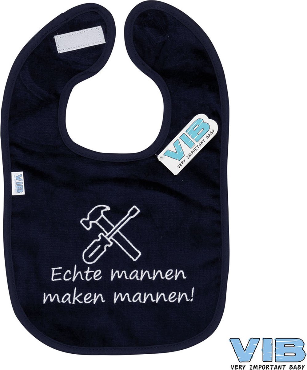 Goedkoopste VIB® - Slabbetje Luxe velours - Echte mannen maken mannen! - Babykleertjes - Slabbetjes - zwangerschap aankondiging - baby aankondiging