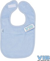 VIB® - Slabbetje Luxe velours - Baby Blauw Uni - Babykleertjes - Baby cadeau