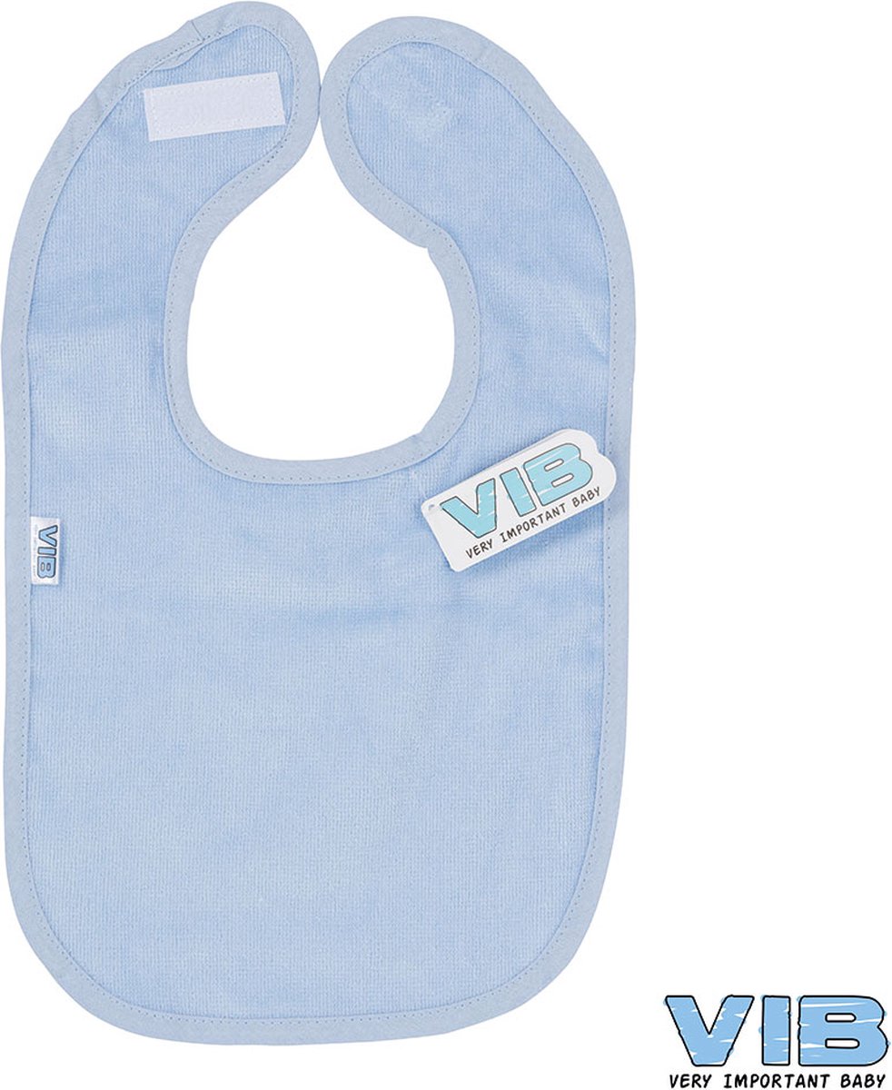 Goedkoopste VIB® - Slabbetje Luxe velours - Baby Blauw Uni - Babykleertjes - Slabbetjes - zwangerschap aankondiging - baby aankondiging