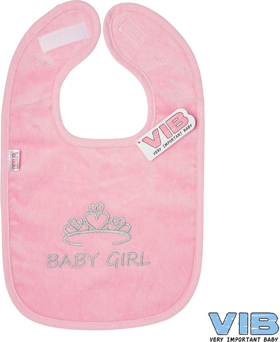 Goedkoopste VIB® - Slabbetje Luxe velours - Baby Girl - Babykleertjes - Slabbetjes - zwangerschap aankondiging - baby aankondiging