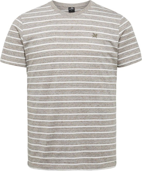 Vanguard - T-Shirt Strepen Bruin - Heren - Regular-fit