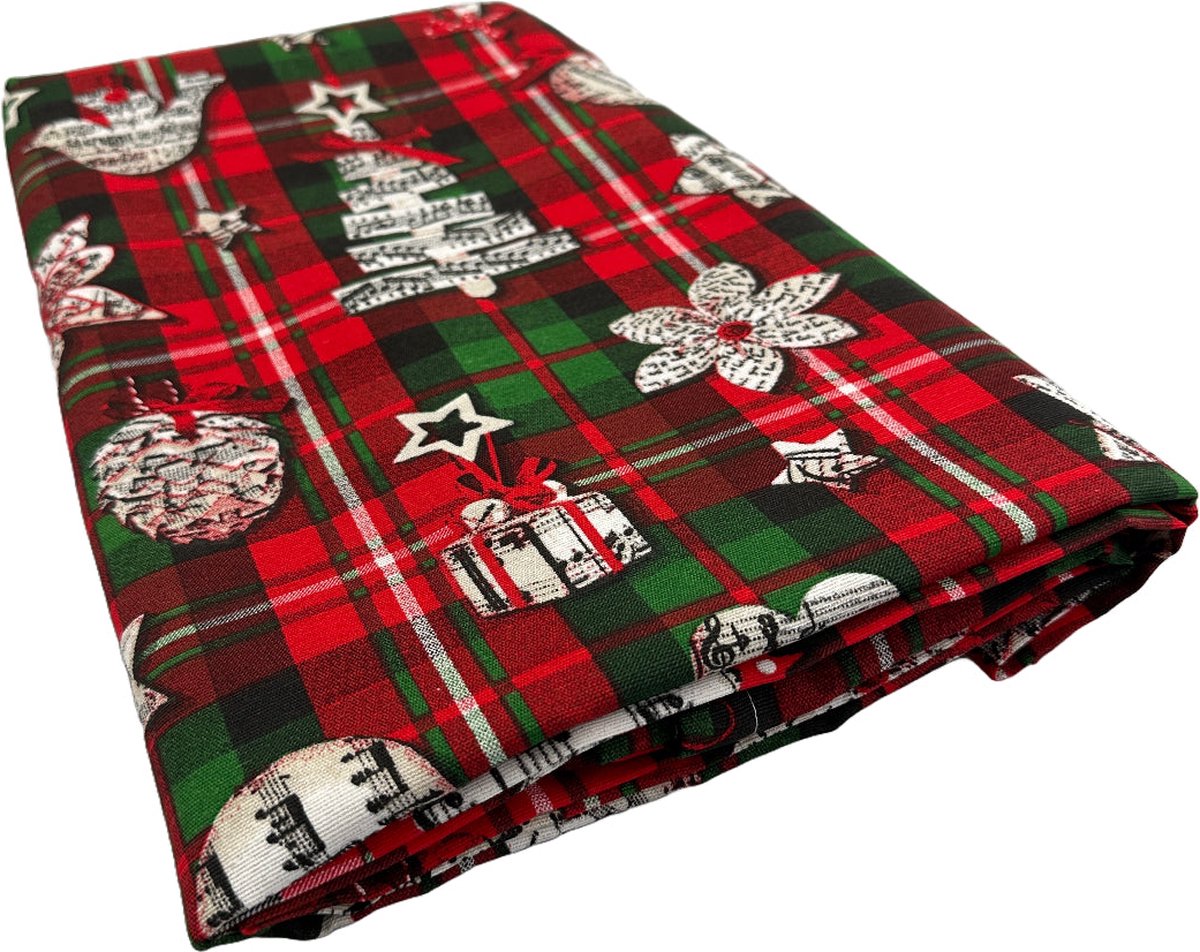 Tartan Tafelkleed Kerst Rood XL (140x300cm)
