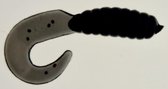 40x Twister enkel 2,5cm - 1 inch kunstaas in de kleur black uit Amerika