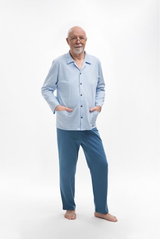 Martel- Antoni- pyjama- blauw 100% katoen - gemaakt in Europa M