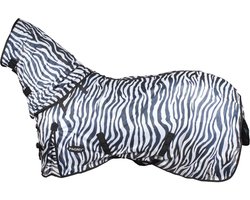 Pagony Zebra Rolnek Vliegendeken - Paardendeken - Maat: 195 - Zwart/Wit - Polyamide