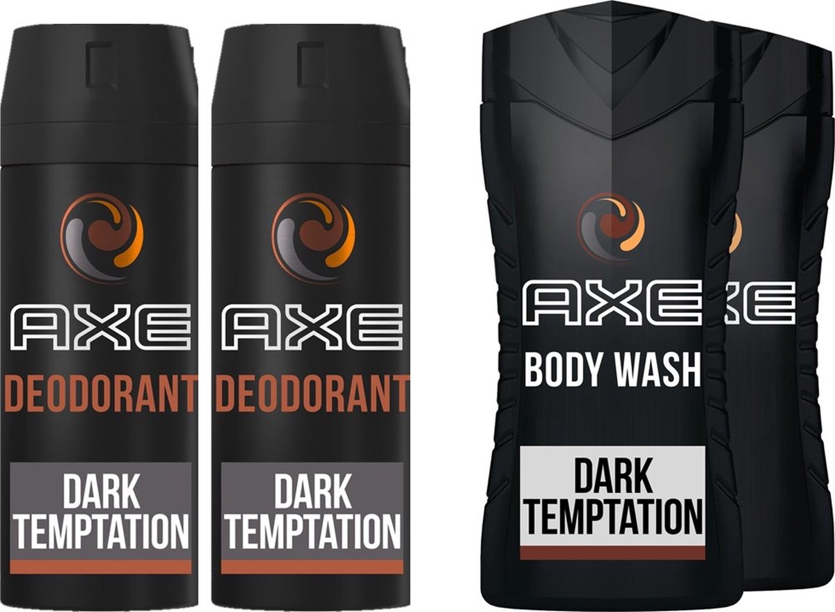 Goedkoopste Axe Dark Temptation Set - 2 x Deodorant en 2 x Douchegel